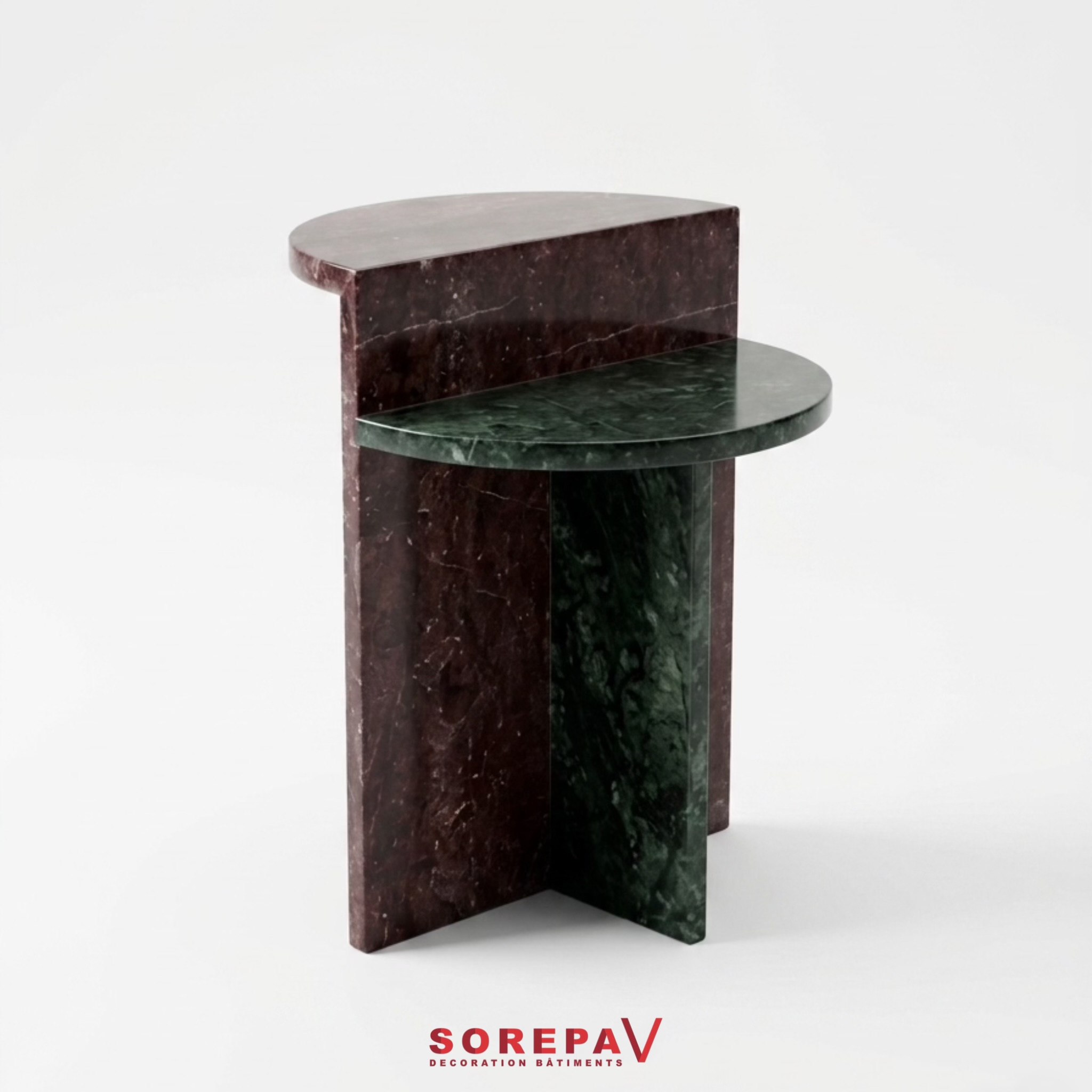 TABLE D'APPOINT EN VERT GUATIMALA ET ROUGE TINGHIR